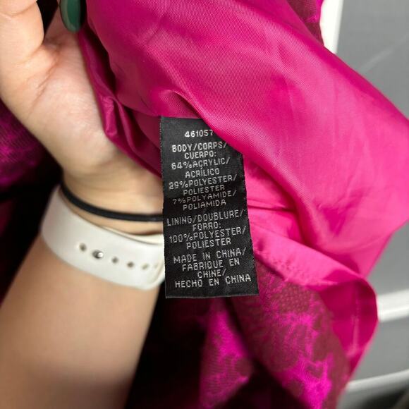 Jill Jill Stuart Floral Jacquard Mini Dress Fuchsia Size 4 - Picture 5 of 5